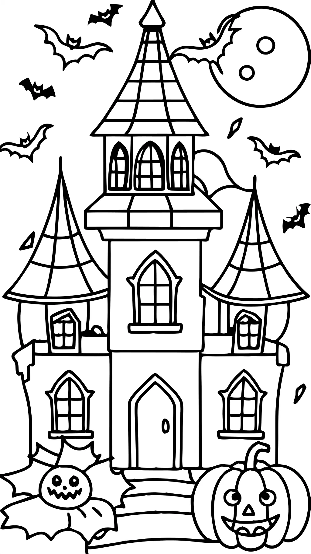 coloriages de maison hantée d’Halloween